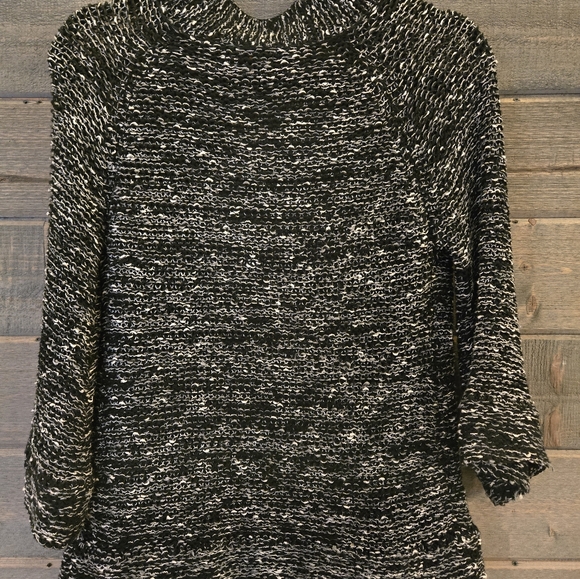 BCBG Maxazria Medium Tweed Knit Sweater Cardigan - Black, One Button - Picture 8 of 9